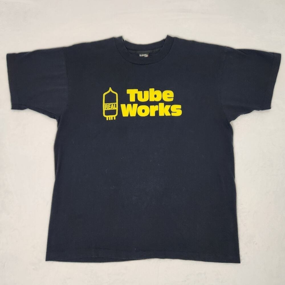 Vintage Tube Works Shirt XL Screen Stars Best 80s 90s Guitar Amp Promo Tee Black